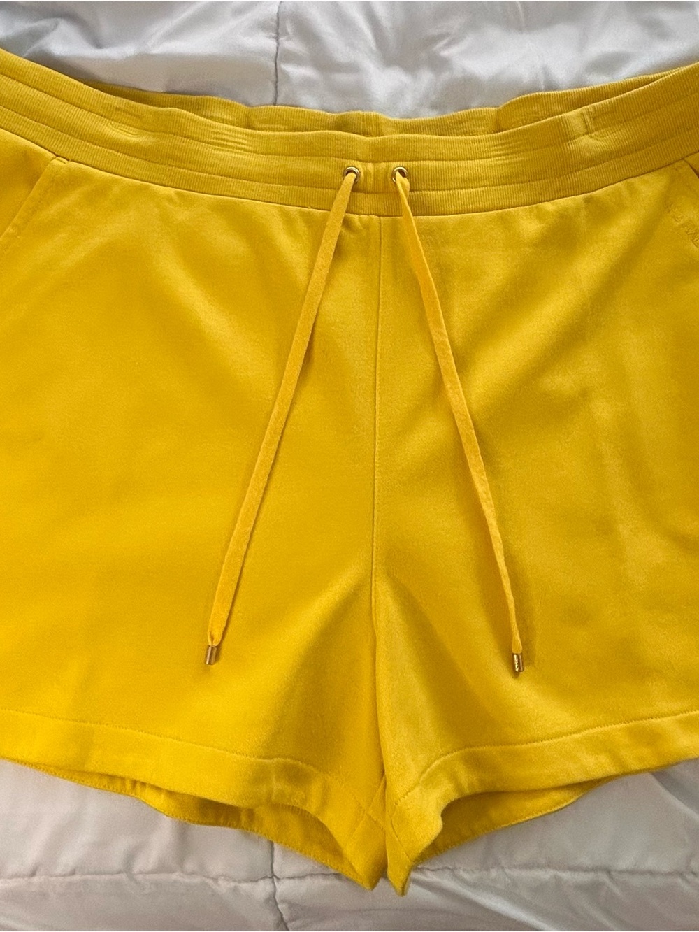 Brand New-Yellow Women's Drawstring Lounge Shorts